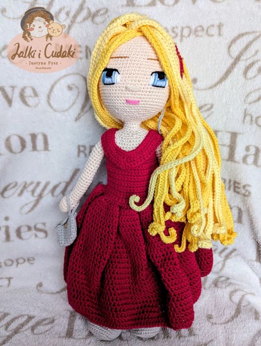 Duża lalka na szydełku, handmade