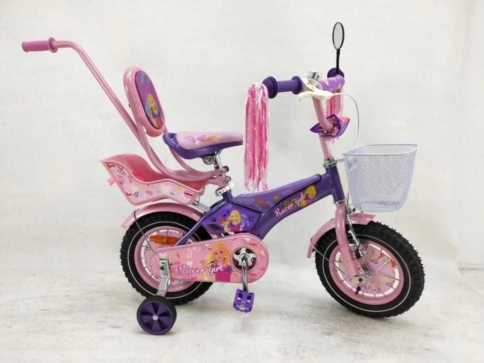 Дитячий велосипед із сидінням для ляльки Racer-girl 12, 14, 16, 18, 20