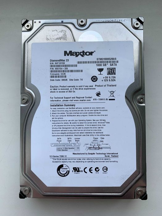 Жорсткий диск Seagate Maxtor DiamondMax 23 1TB 7200rpm STM31000528AS