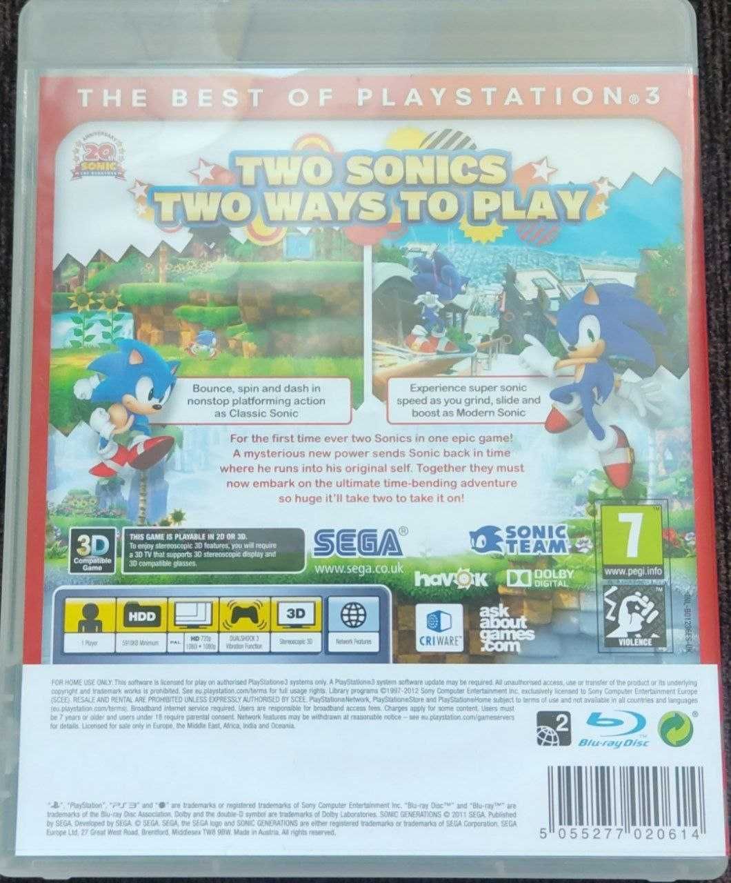 Sonic generations gra ps3 Playstation 3 playstation3