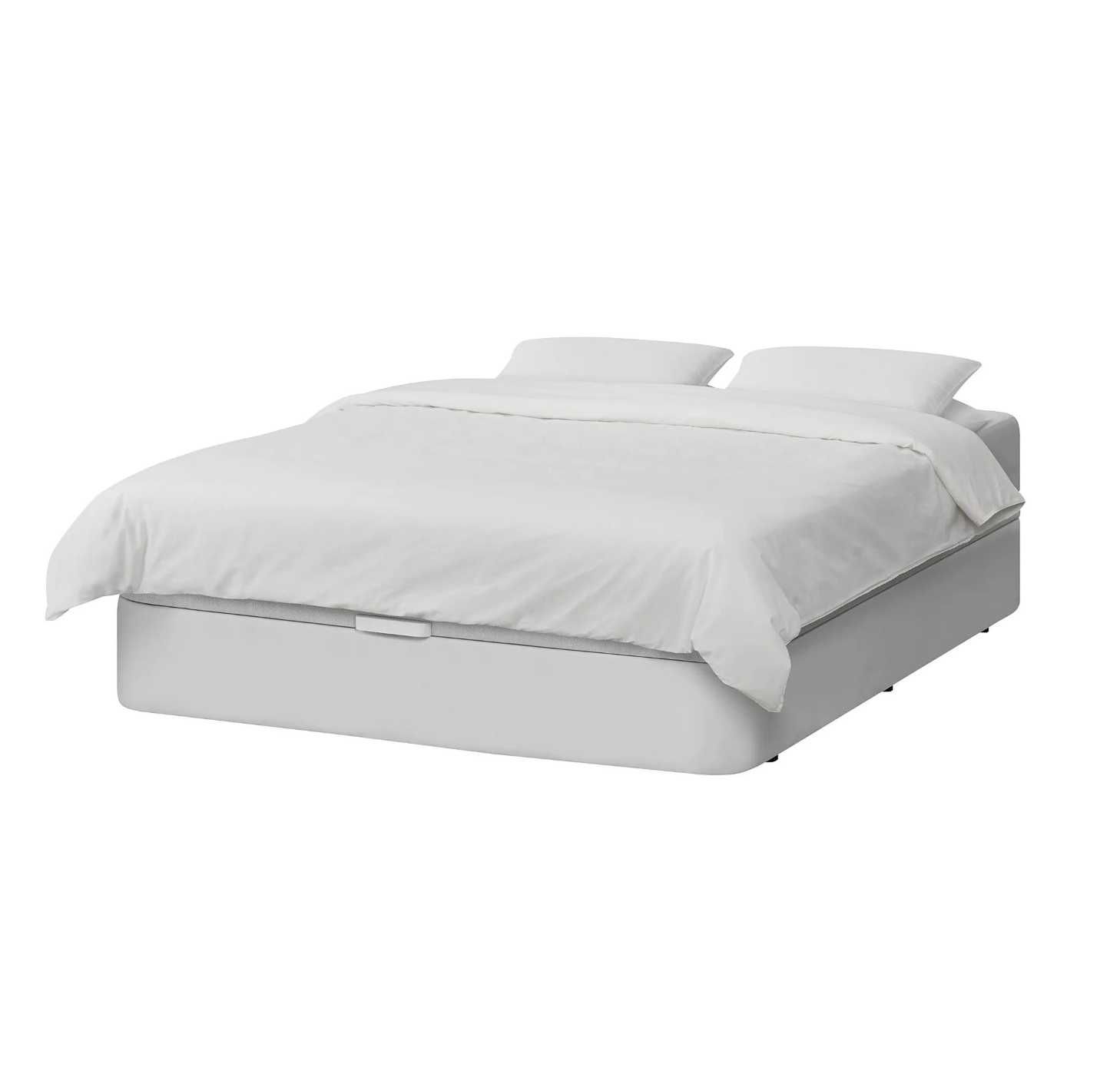 Cama otomana estofada e colchão de molas ensacadas