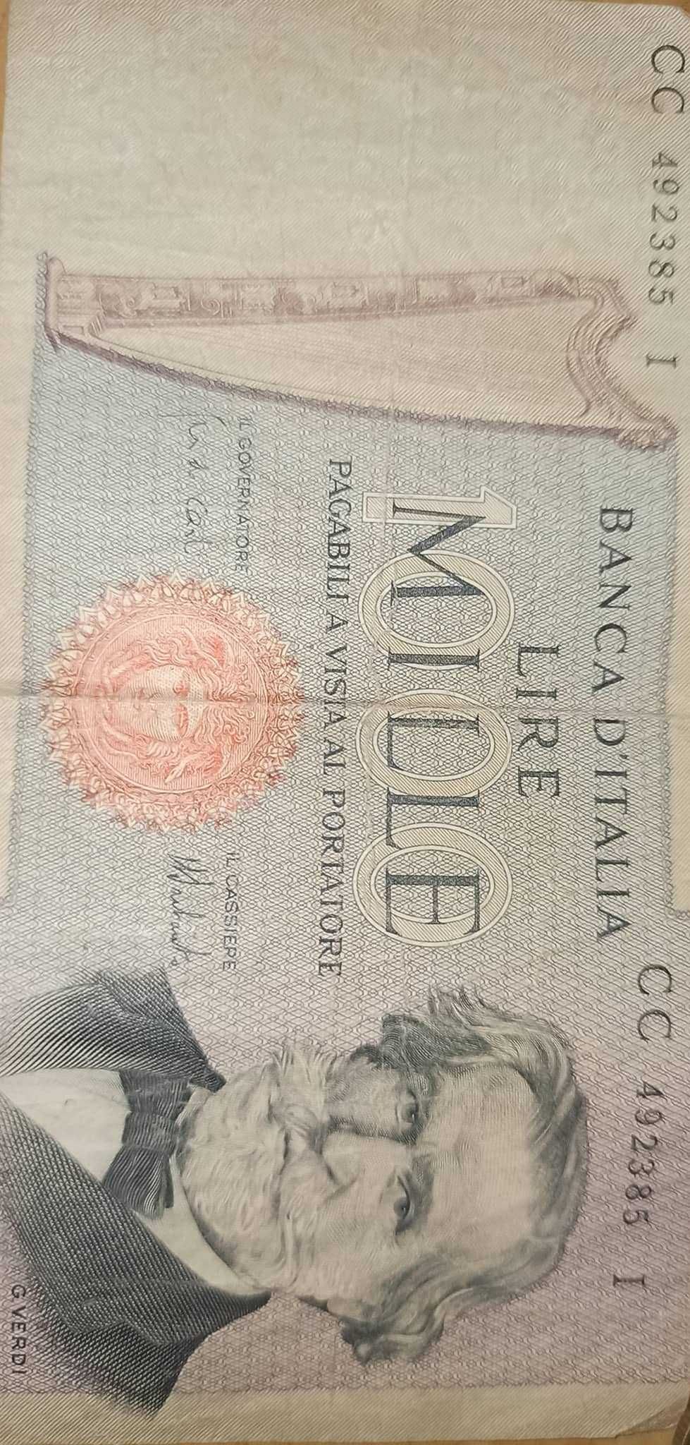 Nota 1000 Lire banco de Italia 1969