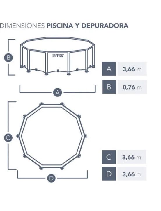 Piscina intex 3,7cm - NOVA (em caixa)