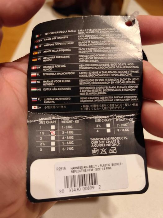 SZELKI psa York Maltańczyk XS 33-47cm TRE PONTI różowe - rozmiar 1,5