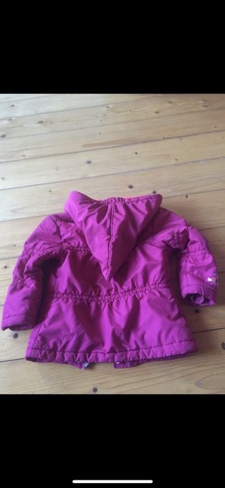 Różowa parka z kapturem