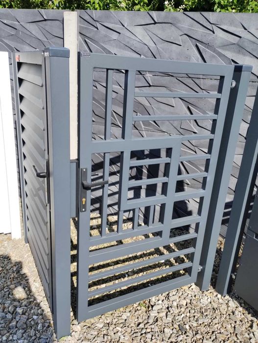 Powystawowa furtka, ocynk + ral 7016, 100x150cm