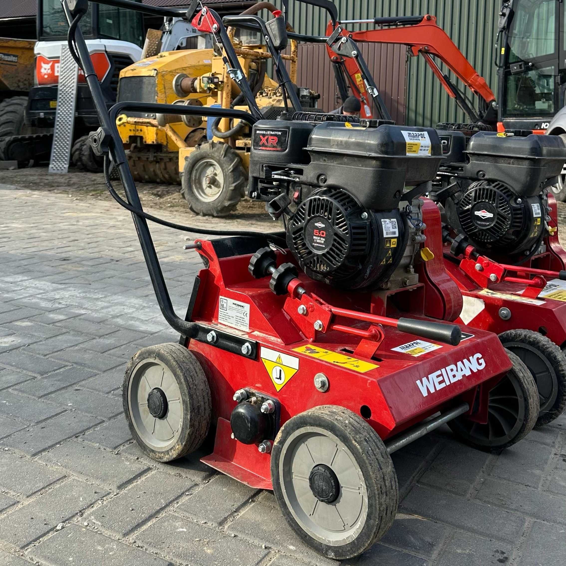 Wertykulator spalinowy Weibang Regeneracja trawnika na wiosnę WYNAJEM