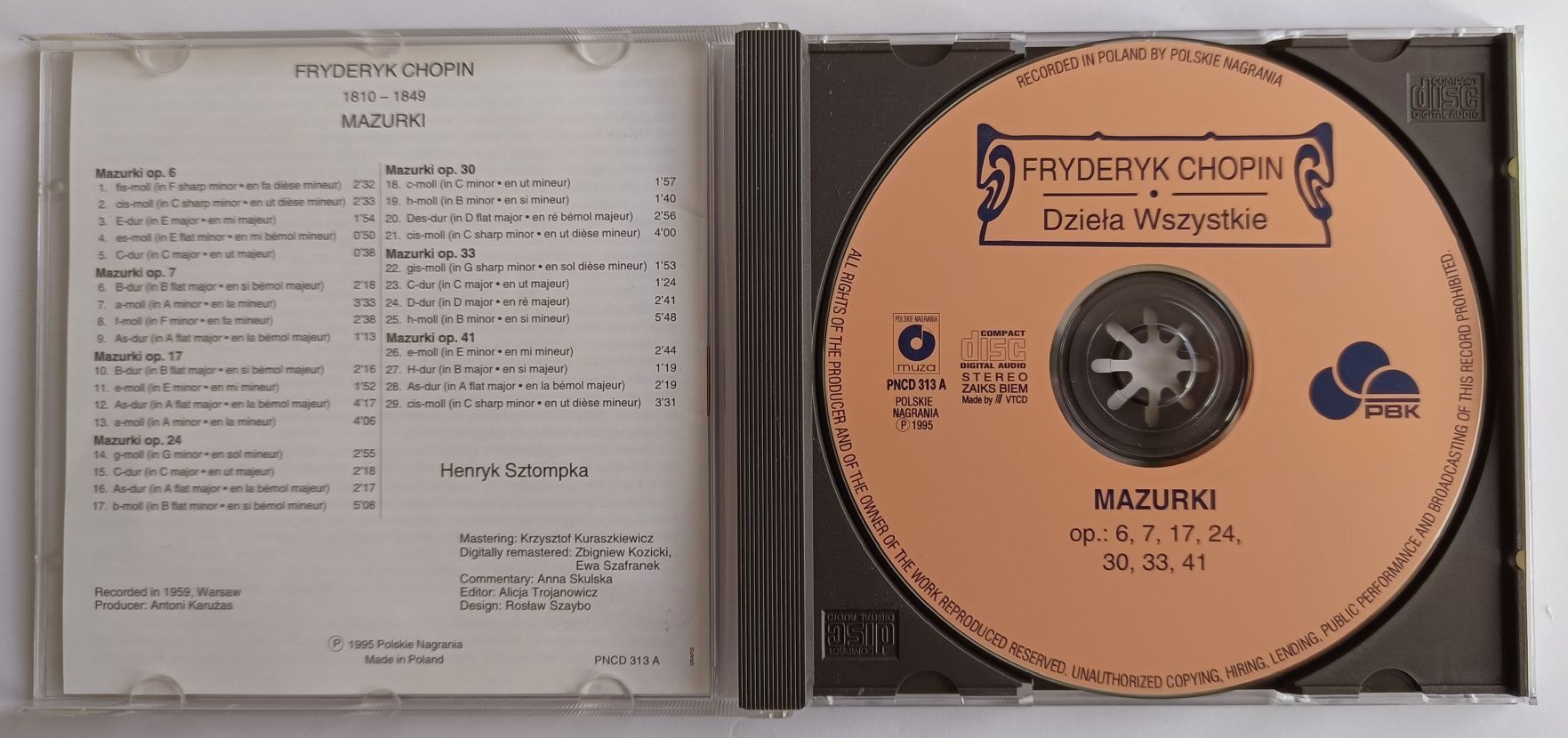 Chopin Dzieła Wszystkie Mazurki 1  1995r