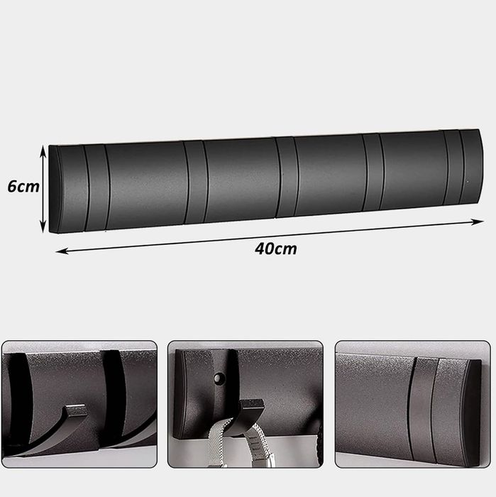 Wieszak wiszący CALIYO czarny, wieszak na ubrania, wieszak składany