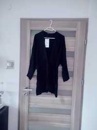 Kopertowa czarna sukienka z wiskozy Zara roz M