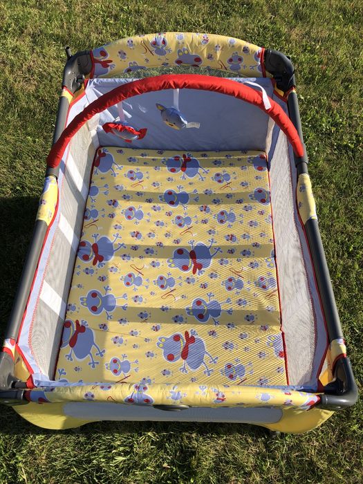 Lozeczko turystyczne z przewijaniem 2 poziomowe, pozytywka, torba