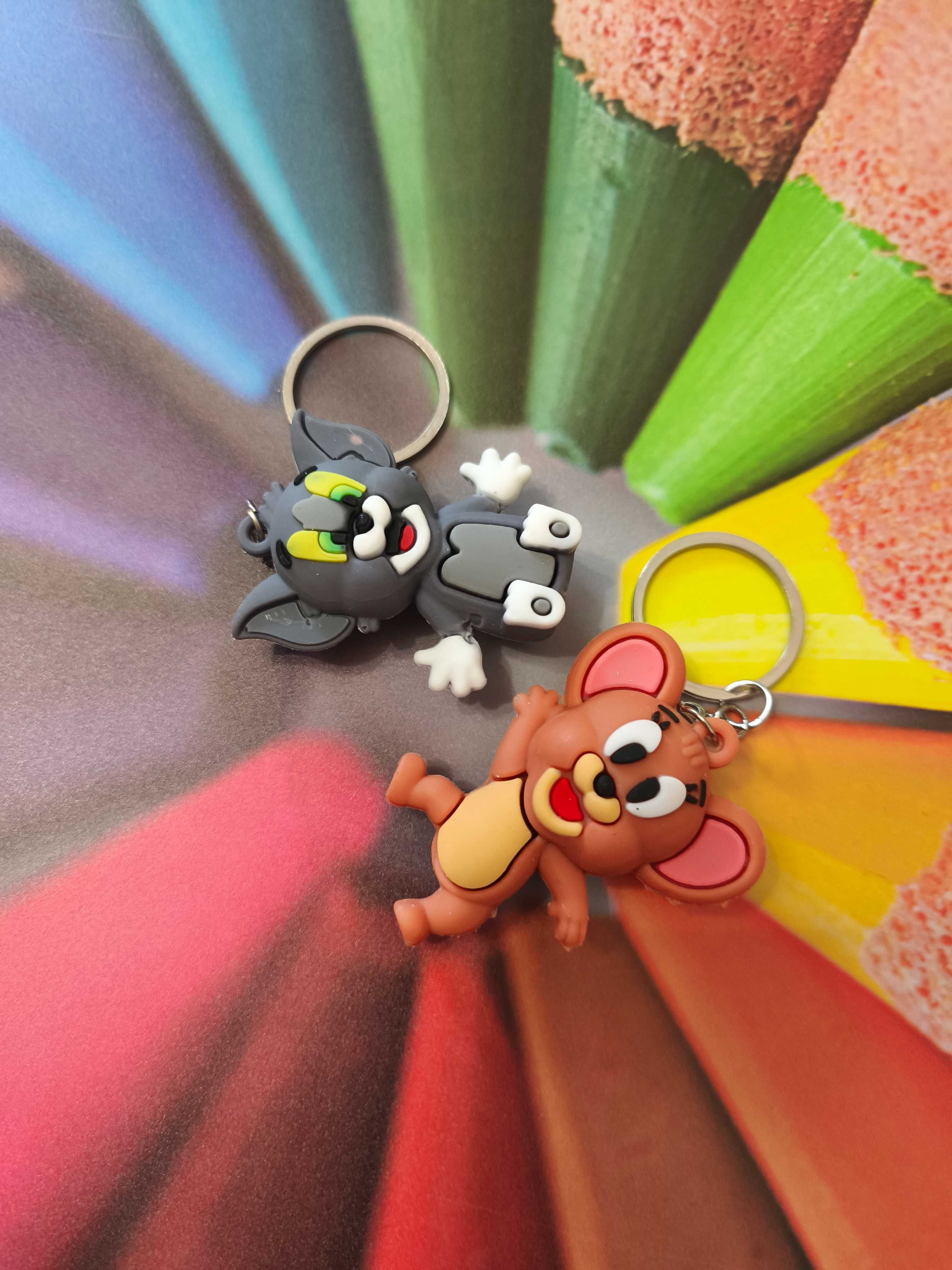 Komplet dwóch breloczków kot i mysz Tom and Jerry zabawny gadżet