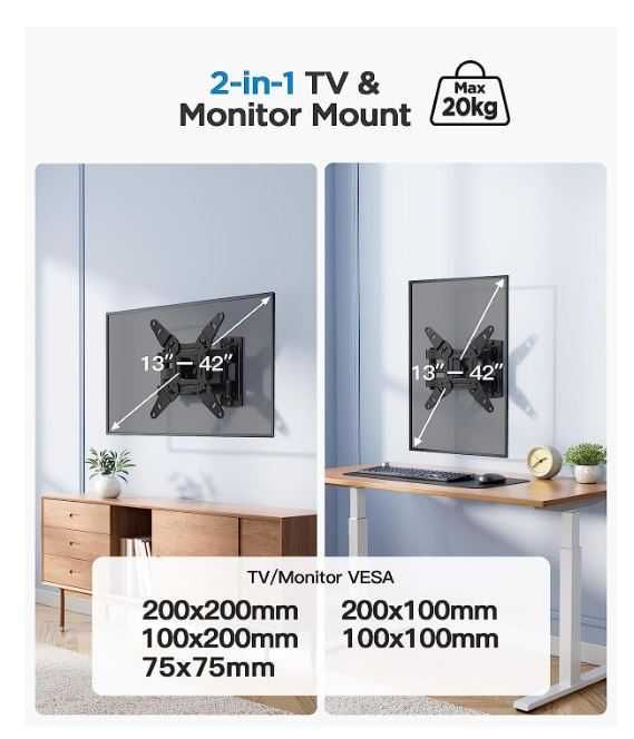 Uchwyt ścienny do telewizora/monitora PERLESMITH 13-42''