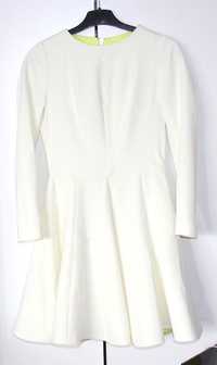 yoshe biała ecru sukienka 36 s żółtą 34 xs ślub ślubna suknia