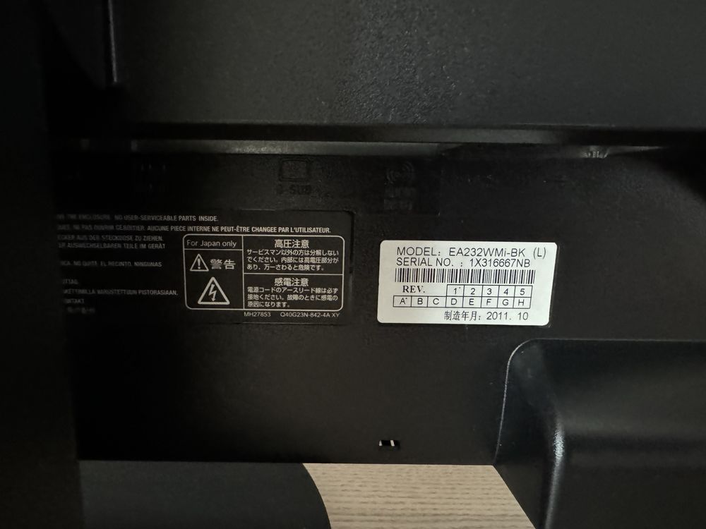 Монітор 23" NEC MultiSync EA232WMi-BK Black