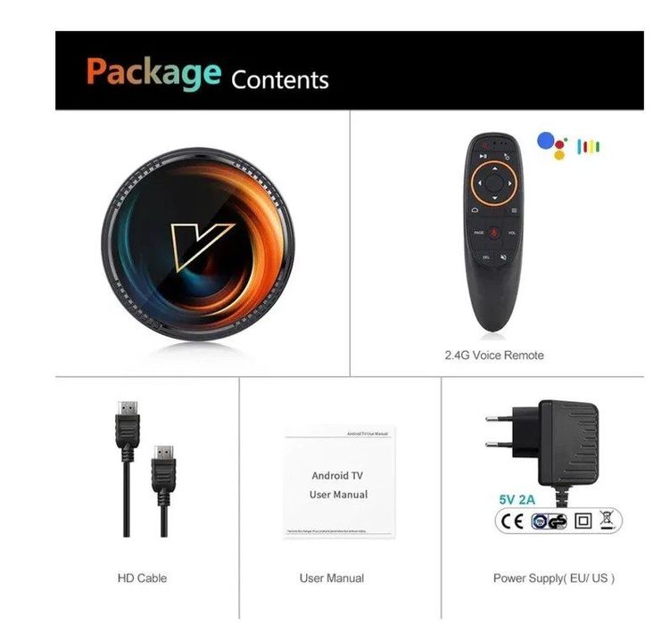 Vontar W2 ATV 2gb/16Г Смарт ТВ приставка Android Tv box андроїд s905w2