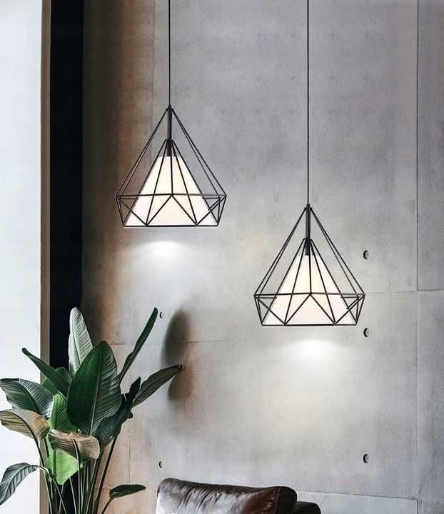 LAMPA WISZĄCA metalowa bello druciana loft czarna app010