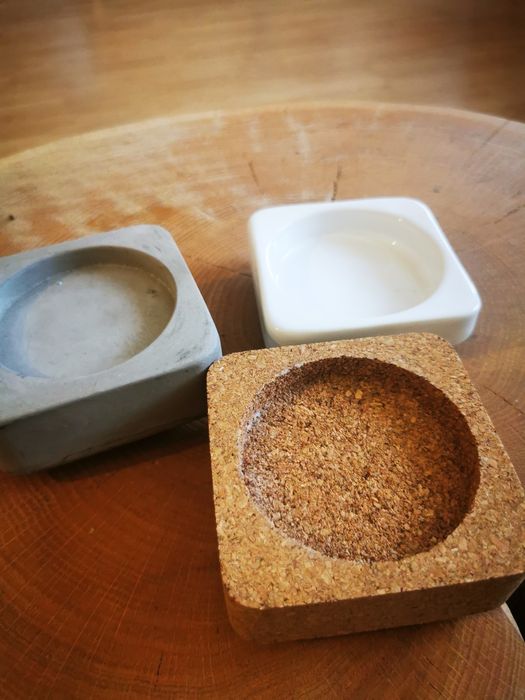 Swiecznik ceramiczny 3 w 1 korek, gips, ceramika, loft
