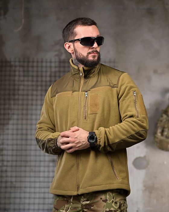 Тактична Флісовка Койот з липучками для шевронів — Без передоплати!