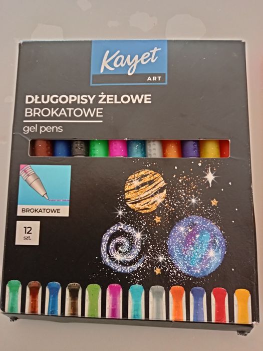Zestaw długopisów żelowych.