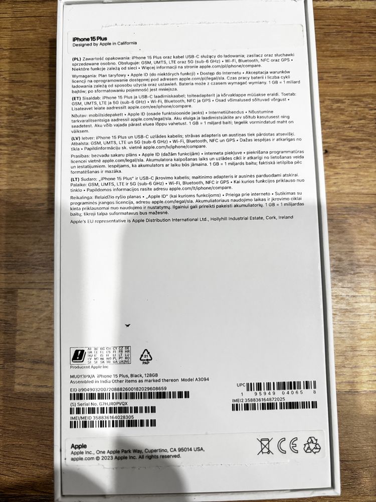 Iphon 15 plus 128GB