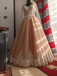 Oryginalna suknia ślubna księżniczka + welon gratis