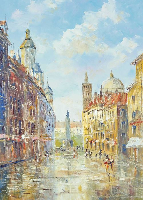 Obraz Olejny "Serce Łodzi" Adam Nowakowski