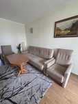 Zestaw Mebli Rozkładana Sofa + Dwa Fotele + Ława + Dwa Pufy