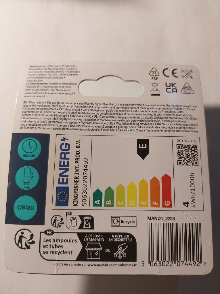 Żarówki  JacobsenG9 led400lumens