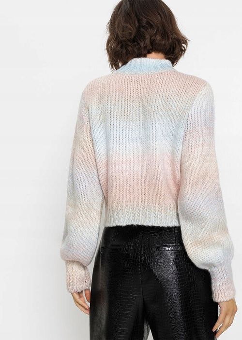B.P.C kolorowy sweter z półgolfem krótki 48/50.