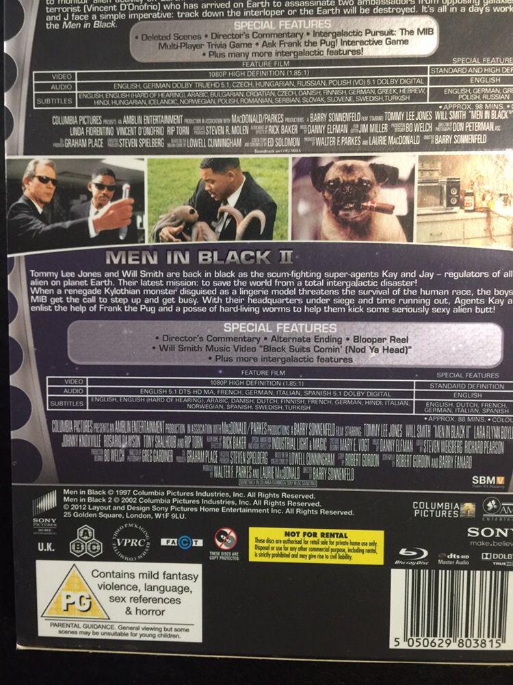 DVD blueray box set - Men in Black - 3 filmes