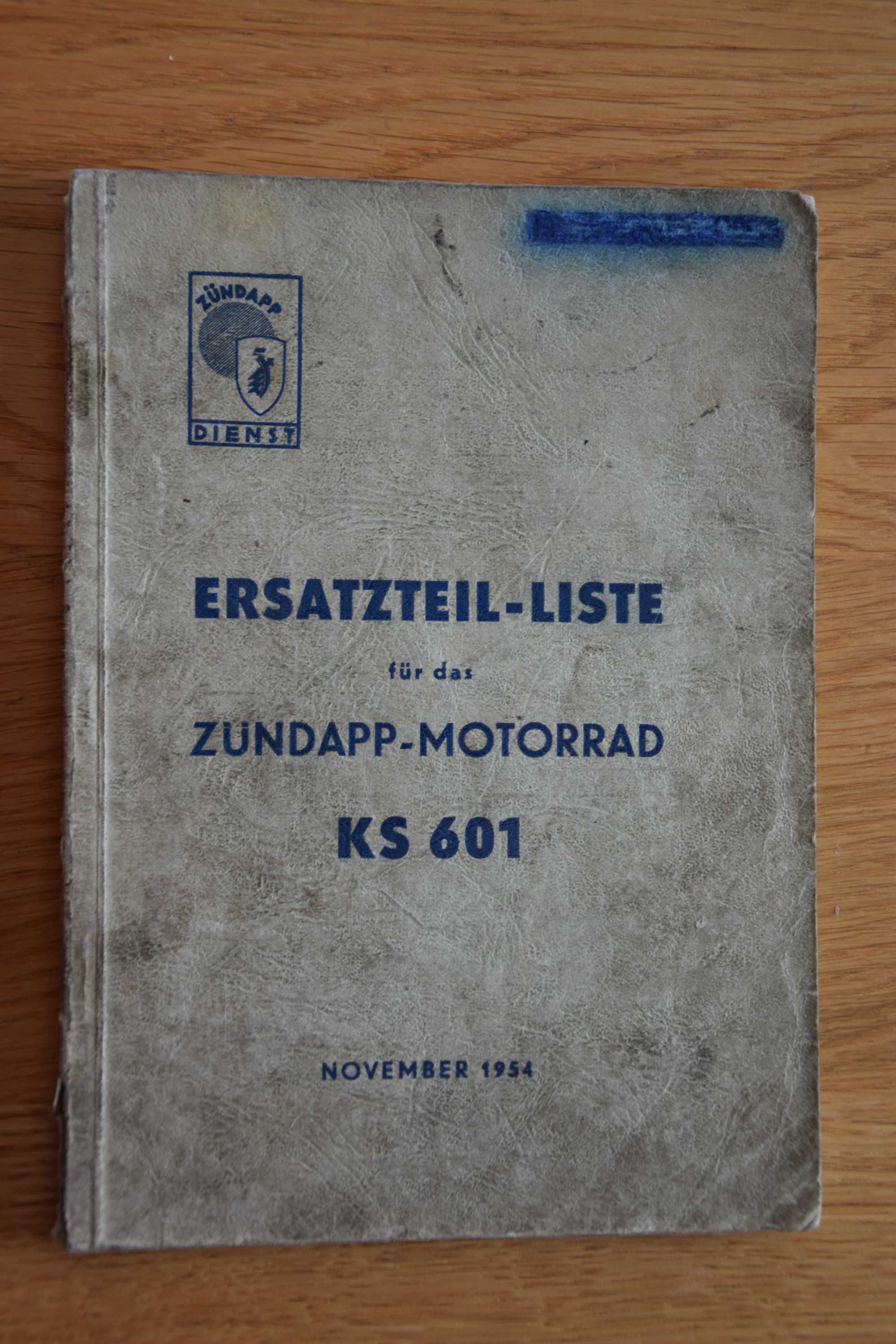 Instrukcja Katalog ZUNDAPP KS601 nsu dkw bmw wsk junak shl