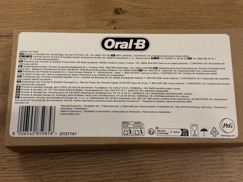 Oral-B Pro Cross Action końcówki do szczoteczki elektrycznej 16szt