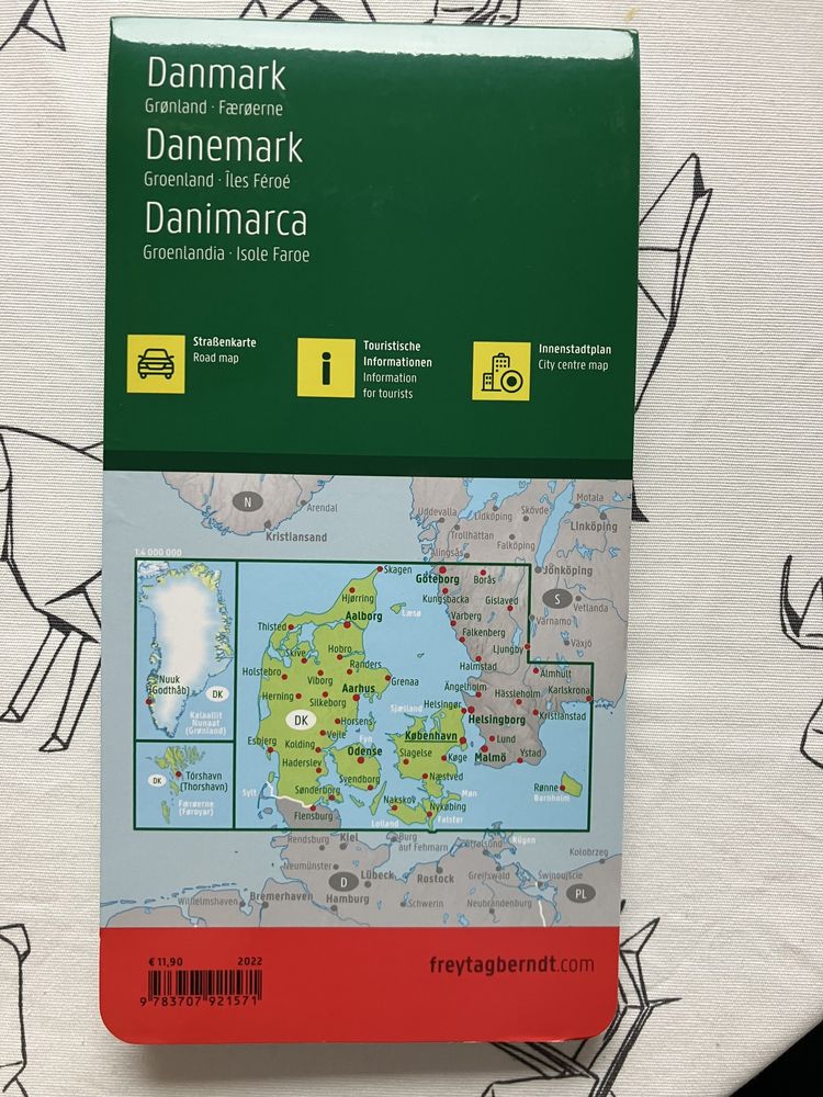 Mapa Dania i Wyspy Owcze 1:400 000