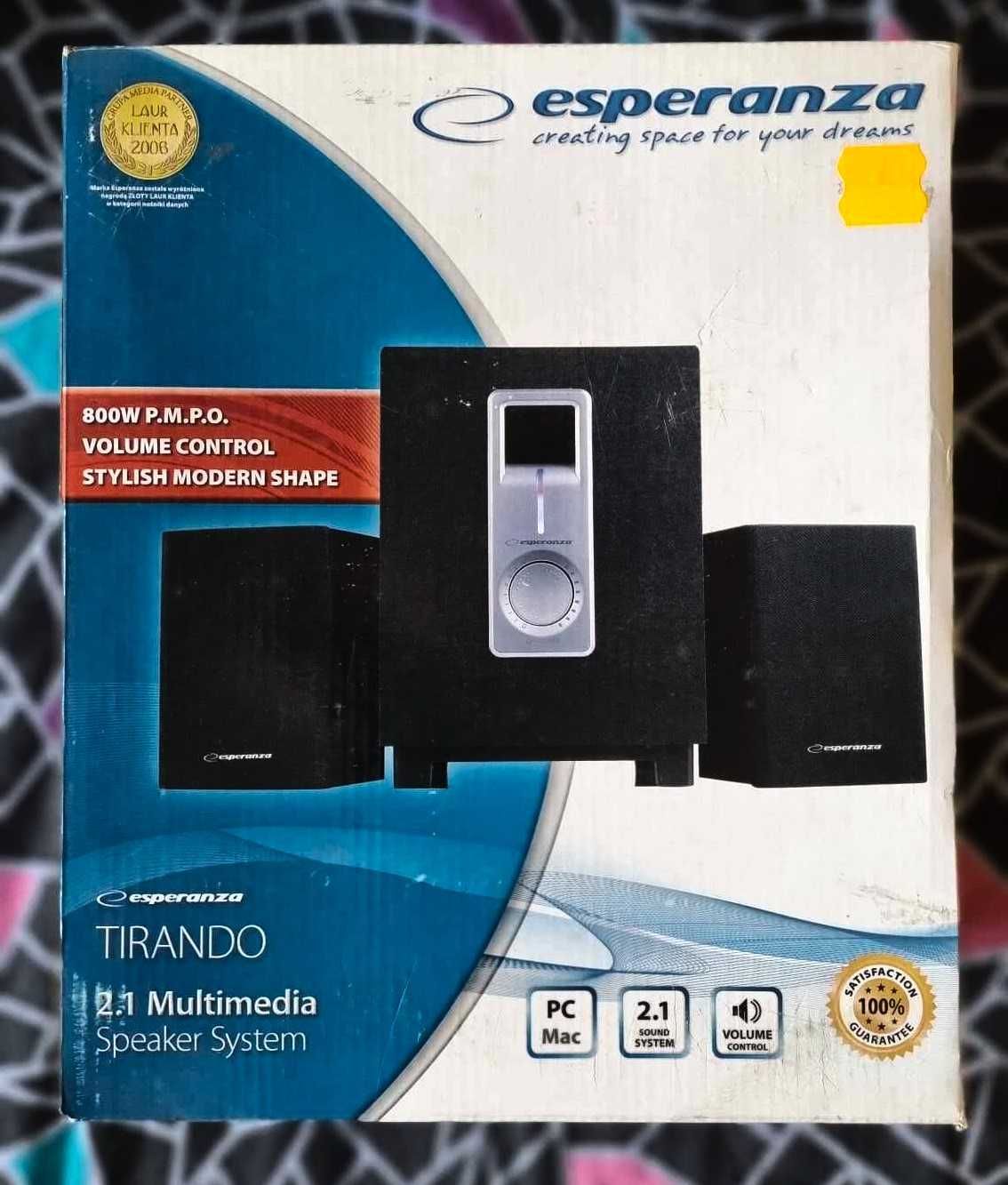 Głośniki Komputerowe Esperanza TIRANDO 2.1 NOWE