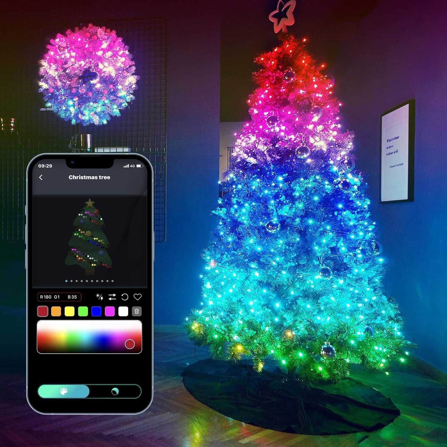 Luzes de Natal com controlo de APP/ remoto, interior ou exterior