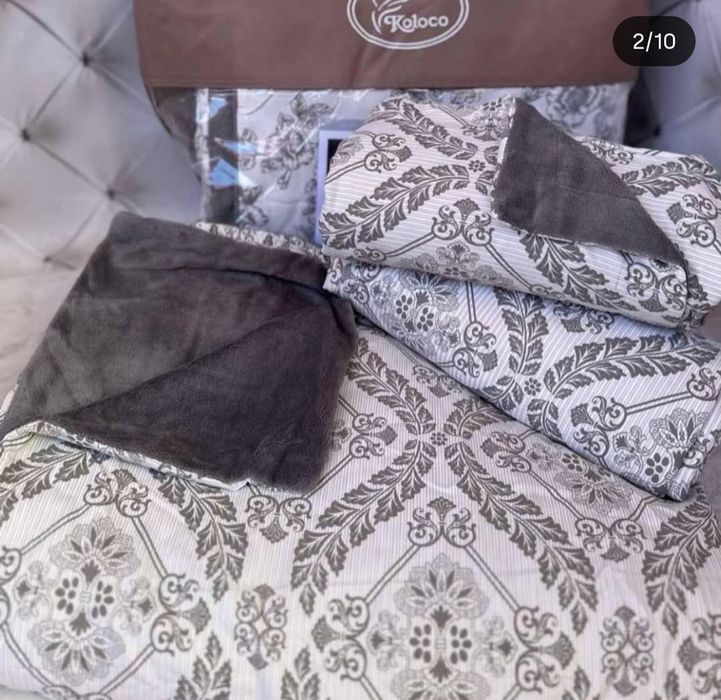 Новинка! Чудові комплекти постільної білизни фланель+велюр Євро розмір