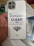 Etui clear z ochrona aparatów iPhone 15 Plus / szkło