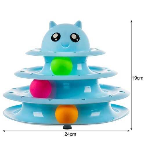 Zabawka interaktywna dla kota wieża z kulkami