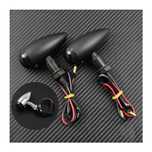 Par de piscas bala premium metal moto chopper bobber