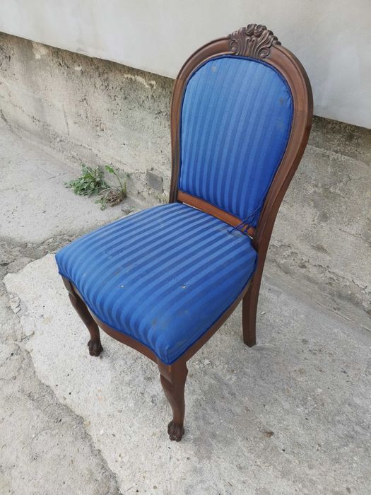 *Mahoniowe, kobaltowe krzesło, antyk. Do renowacji* transport