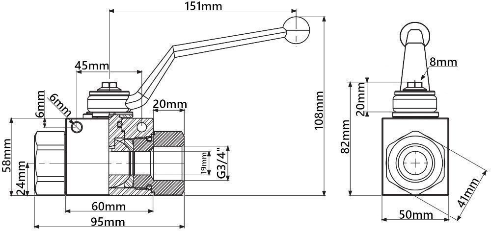 Hydroakumulator Amortyzator 2.8 L Z ZAWOREM KULOWYM 3/4 [8312]