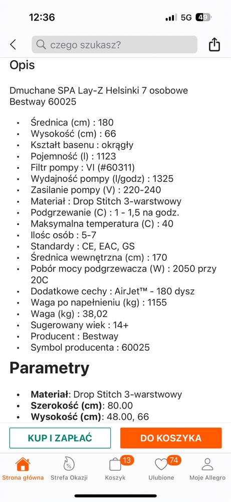 Dmuchane SPA Lay-Z Helsinki 7 osobowe