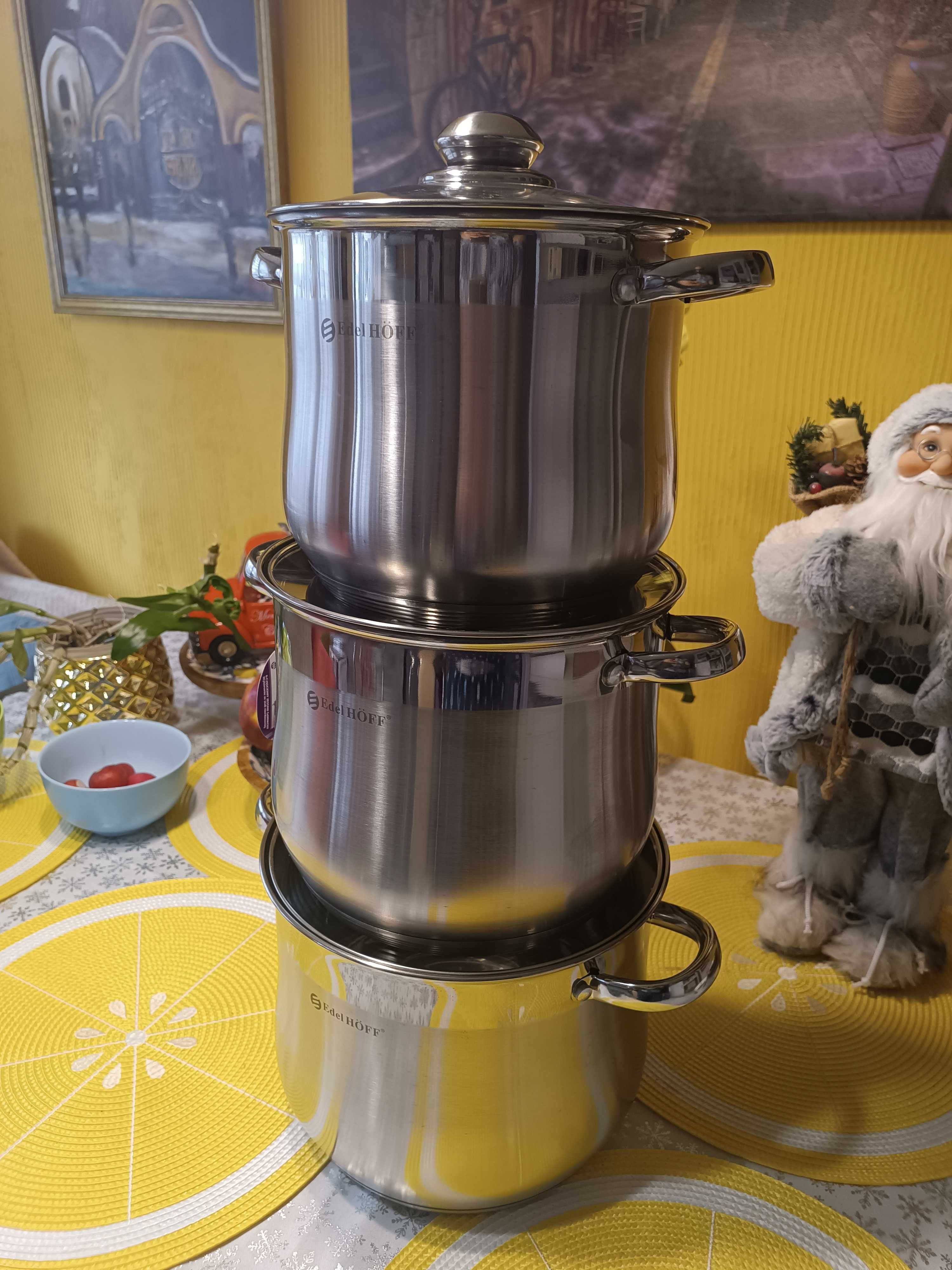 Zestaw garnków ze stali nierdzewnej 5,5L 7L 9L - na gaz, indukcje