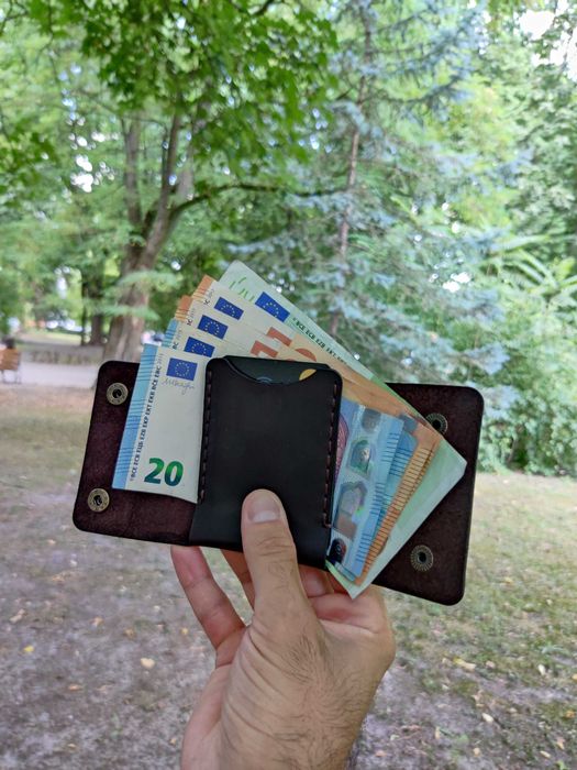 Шкіряний гаманець Кожаный кошелек Портмоне Мінімаліст