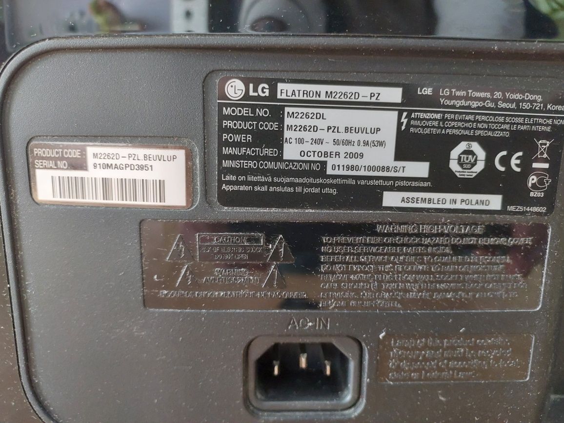 LG Monitor Flatron M2262D - 21.5" z funkcją TV