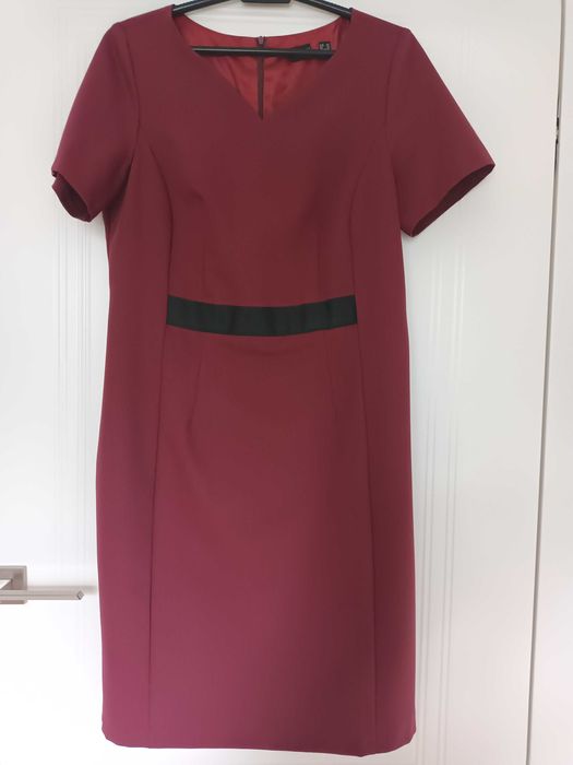 Sukienka damska z podszewką, rozmiar 40 Bonprix, kolor burgundowy