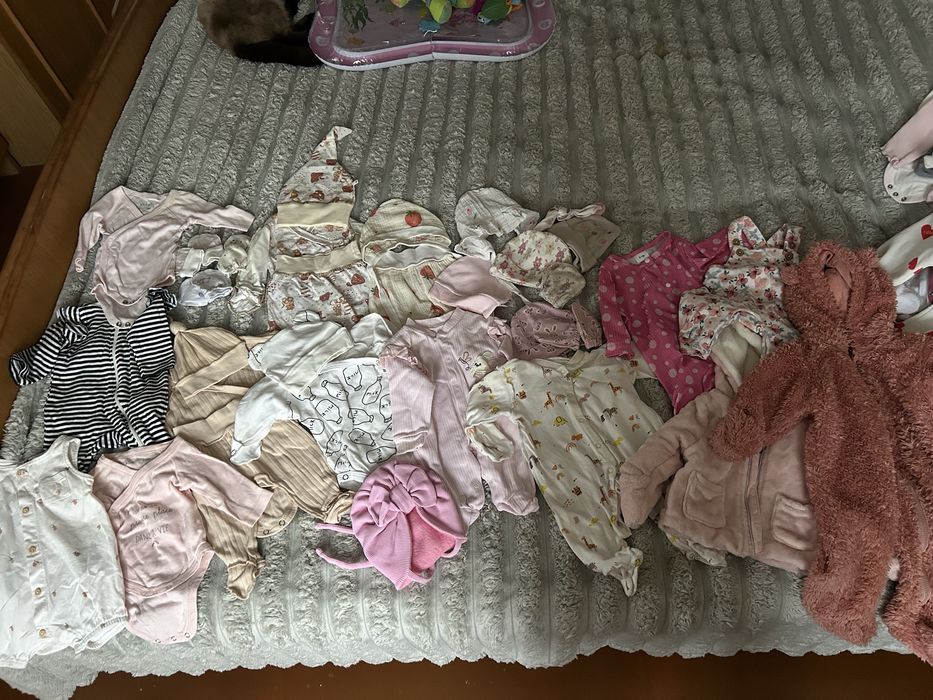 Пакет, лот, набір дитячого одягу для дівчинки 56 розмір, 0-1 місяць