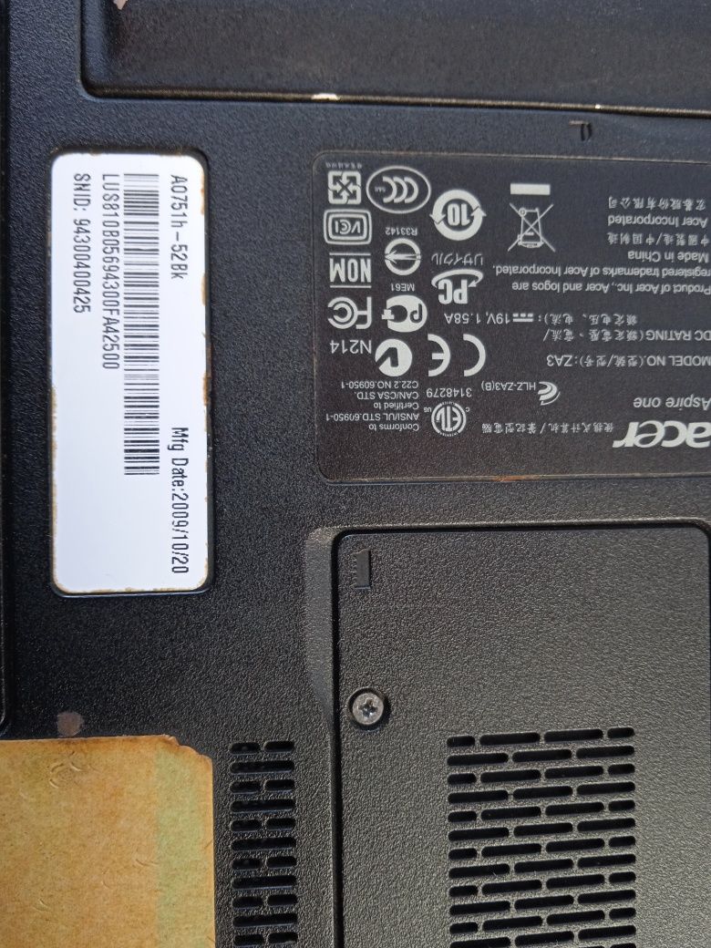 Нетбук Acer Aspire One A0751h ZA3