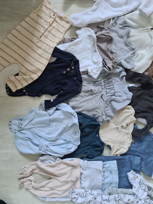Ubranka dla dziecka, wyprawka niemowlęca r 62 h&m zima. Mega paka.